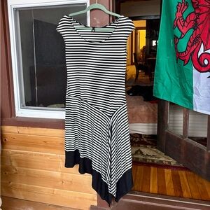Lapis Black and White Striped Dress